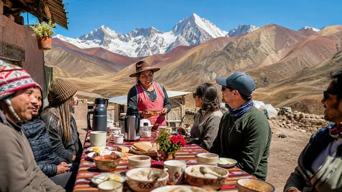 Parada para desayunar en Cusipata
